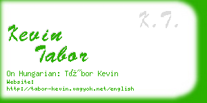 kevin tabor business card